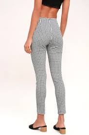 Black And White Gingham Pants Plaid Reputation Black And White Gingham High Waisted Pants High Waisted Pants Black And White Pants Conservative Outfits