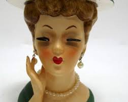 Susan Paley Gang Lady Bud Vase Roseanne Roses Bouquet Ceramic Whimsical  Colorful