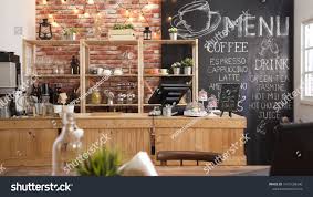 3d Render Of Cafe Bar Restaurant Nobody Indoor Empty Coffee Shop Interior Daytime With Wooden Design Coun Coffee Shops Interior Brick Cafe Brick Interior Wall