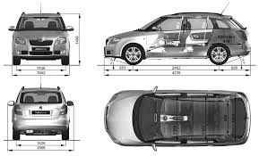 The škoda fabia is a supermini car produced by czech manufacturer škoda auto since 1999. 2008 Skoda Fabia Combi Wagon Blueprints Free Outlines