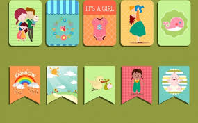 Simply print out the cards, give people a pen, and say go. Baby Shower Tags Collection Colorful Cute Symbols Decor Free Vector In Adobe Illustrator Ai Ai Format Encapsulated Postscript Eps Eps Format Format For Free Download 3 72mb