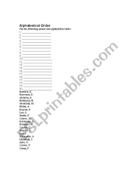 I've tried to do it with the order() function but it transforms my data frame into a list. English Worksheets Alphabetical Order