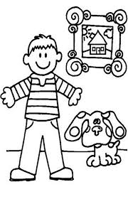 Touch device users, explore by touch or with swipe gestures. Blues Clues In The House With Steve Coloring Page Coloring Sun
