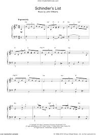 Williams Schindler S List Sheet Music For Piano Solo Beginners Piano Sheet Music Sheet Music Virtual Sheet Music