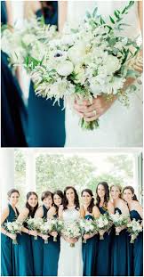 Dark Teal Bridesmaid Dresses All White Wedding Bouquets Charleston Bridal Party S Teal Wedding Decorations White Wedding Bouquets Wedding Bridesmaid Dresses