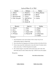 Text of format supervisi administrasi. Contoh Tugas Piket Kelas Masnurul