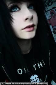 A light cosmetic routine makes this combination pop. Emo Makeup On Tumblr Emo Makeup Black Hair Blue Eyes Emo Scene Hair