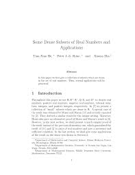 Pdf Some Dense Subsets Of Real Numbers And Their Applications