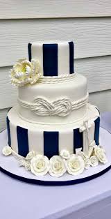 Nautical Wedding Cake With Shells Rather Than Flowers Nautical Wedding Cakes Nautical Cake Cake Design