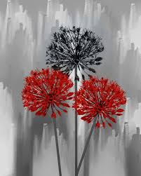 Black And White Flower Pictures Wall Art Black White Red Rose Flower Bubbles Decorative Home Decor Etsy Red Wall Art Floral Artwork Floral Wall Art