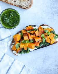 Butternut Squash Tartine With Arugula Pesto The Nourish Exchange Arugula Pesto Butternut Squash Butternut