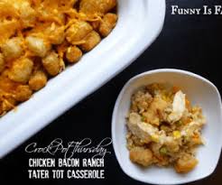Cook the bacon separately and chop into pieces. Chicken Bacon Ranch Tater Tot Casserole
