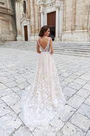 Floral Wedding Dress In Boho Style Rustic Wedding Long Wedding Dress Bridal Dress Beach Wedding Dress Lacy Dress V Neckline Dress Bridal Dress Beach Wedding Boho Style Wedding Dress Necklines