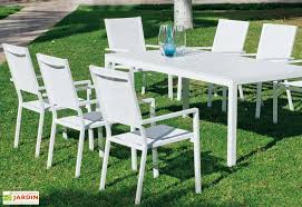 Salon De Jardin En Aluminium Blanc 8 Fauteuils Et 1 Table A Manger Hevea Salon De Jardin Table A Manger Rectangulaire Table A Manger
