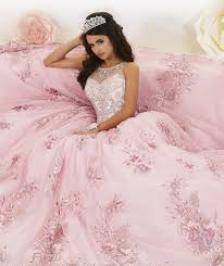 Floral Appliqued Quinceanera Dress By House Of Wu 26884 Quinceanera Dresses Pink Pretty Quinceanera Dresses Quince Dresses