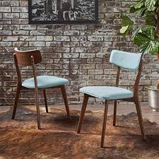 Amazon Com Crystal Mid Century Natural Walnut Finished Mint Fabric Dining Chairs Set Midcentury Modern Dining Chairs Dining Chairs Mid Century Dining Chairs