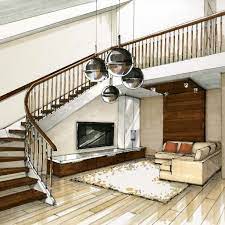 Interior Design With Mixed Media Drawings Interior Design Renderings Interior Design Drawings Interior Design Sketches