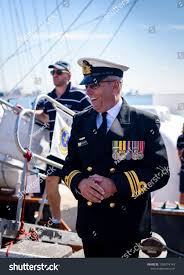 Newcastle New South Wales Australia 25 April 2019 Captain Of Young Endeavour Ship Lieutenant Commander Andrew Callander New South Wales Anzac Day Newcastle