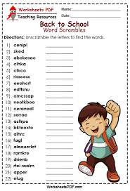 10 farm animals with pictures. Back To School Word Scramble Worksheets Pdf