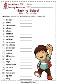 Help kids learn their sight words with this set of word scramble worksheets. Back To School Word Scramble Worksheets Pdf