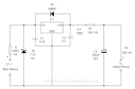 Wireless remote camera flash trigger schematic circuit diagram. Cellphone Charger Using Bike Battery
