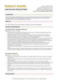 Lead Business Analyst Resume Samples Qwikresume