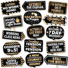 Navy & gold theme bold colors that represent dedication, service, and commitment to the cause. Party Propz Retirement Photo Booth Props For Retirement Party And Decorations Multicolour 15 Pieces Amazon In Home Kitchen