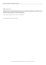 get quote call now get directions. Pdf Identification Of Natural Frequency Of Low Rise Building On Soft Ground Profile Using Ambient Vibration Method