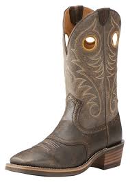 Ariat Mens Heritage Roughstock Western Brooklyn Brown Ash