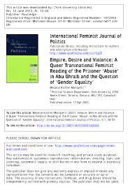 PDF) Empire, Desire and Violence: A Queer Transnational Feminist Reading of  the Prisoner Abuse in Abu Ghraib and the Question of Gender Equality