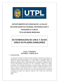 Troisième personne du singulier du présent de l'indicatif du verbe a interzice. Determinacion De Urea Y Acido Urico Informe Final Departamento De Ciencias De La Salud Secci Gen Tica Humana Microbiolog Bioqu Mica Cl Nica Titulaci De Medicina Studocu