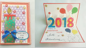 Make your first foray into better connections with family, friends, neighbors, and clients a new year's day card, personalized by you. Diy New Year Card 2018 Greeting Card For New Year Celebration New Year Pop Up Card Youtube