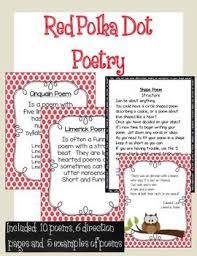 Red Polka Dots Poetry Bundle Figurative Language Posters Figurative Language Cinquain