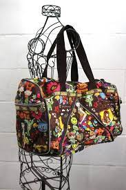 Personalized tote bags offer the perfect canvas for your promotional message! Lesportsac Tokidoki Brown Multi Color Foldable Expandable Duffle Tote Bag Rare Lesportsac Duffle Sumki
