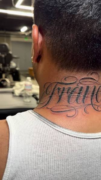 Back of the neck — script jammer. ✍🏽✨ @sanezscript