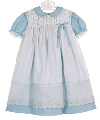 New Polly Flinders White Embroidered Pinafore With Blue Dress 90 00 Polly Flinders Dresses Vintage Girls Dresses Polly Flinders