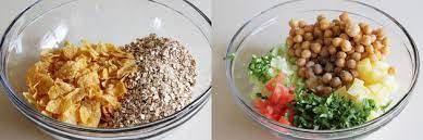 Lets explore the indian cuisine through its recipes. Oats Chaat Recipe Healthy Chaat Recipe Oats Bhel Indian Oats Recipe