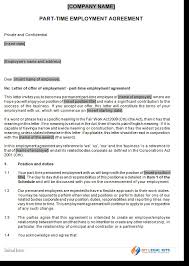 Status, and the employee agrees to work for the employer in the. Permanent Part Time Empoyment Contract