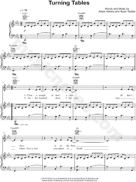 Adele Turning Tables Sheet Music In C Minor Transposable Download Print Sheet Music Download Sheet Music Piano Sheet Music Free