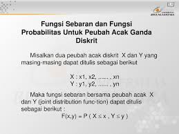 Sebuah koin tidak seimbang sehingga probabilitas munculnya angka adalah dua kali lebih besar dari probabilitas munculnya gambar. Fungsi Probabilitas Kumulatif Fungsi Sebaran Peubah Acak Ganda Ppt Download