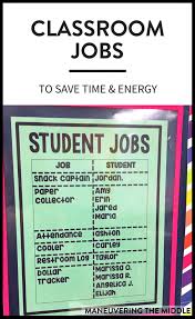 Utilizing Classroom Jobs To Save Time Maneuvering The Middle