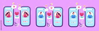 Internet love dating application. Mobile phone with man and woman profiles  searching for romantic partner, couple finding love. Online service for  virtual relationship. People chatting vector Stock Vector | Adobe Stock