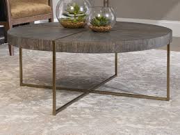 Round coffee tables work for spaces that need the most amount of surface area with the least amount of footprint. Uttermost Taja Light Gray Brushed Brass 42 Wide Round Coffee Table Ut25378