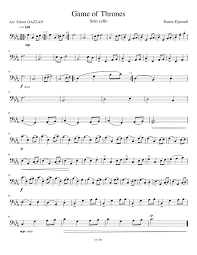 Easy solo clarinet arrangement of game of thrones main theme. Game Of Thrones Solo Cello Sheet Music For Cello Solo Musescore Com