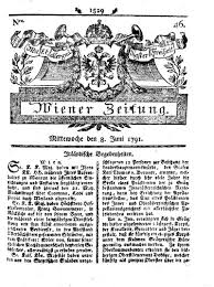 Founded in 1703, the wiener zeitung is the oldest newspaper in the world that is still published and is still owned by the republic of austria to this day. Wiener Zeitung 1791 06 08 Europeana