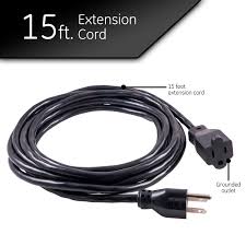 Check spelling or type a new query. General Electric Grounded Extension Cord 15ft Outdoor Black 16 Gauge 50369 Walmart Com Walmart Com