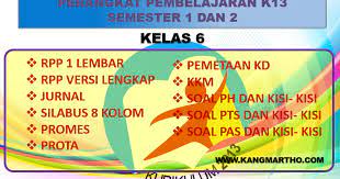 14 tahun 2019 tentang penyederhanaan rpp diterbitkan menjadi. Perangkat Pembelajaran K13 Kelas 6 Sd Mi Lengkap Terbaru Guru Berbagi