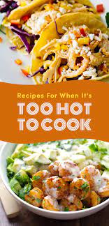 19 Recipes To Make When It S Too Hot To Cook Hot Day Dinners Cold Meals Hot Weather Meals