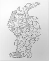 Art mandala coloring pages pattern color coloring pictures color design painting illustrators prints. Vector Bunch Of Grape Ornate Grape Leaves And Wineglass In Black Isolated On White Outline Design Elements For Wine And Winery Fruit Objects In Contour Style For Coloring Book And Wine Decor