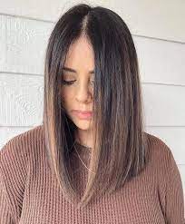 The Chicest Ways To Style Your Lob This Fall Fashionisers C Brunette Lob Haircut Long Bob Brunette Lob Haircut Angled Inverted Long Bobs
